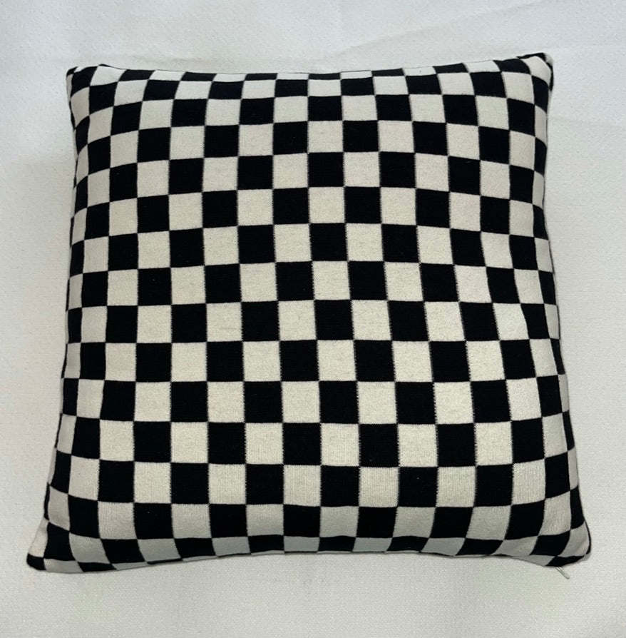 Black & White Checkered Throw Pillow