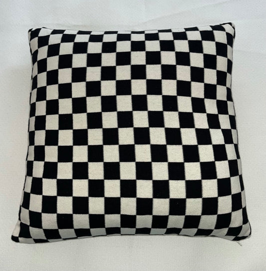Black & White Checkered Throw Pillow